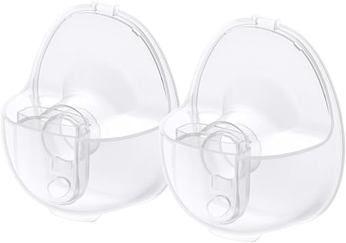 eufy Original Milk Container 2-Pack for Wearable Breast Pump E10, BPA-Free Reusable Breast Pump Container Collects Up to 5 oz 150 ml Each, Fridge and Freezer-Safe, Clear