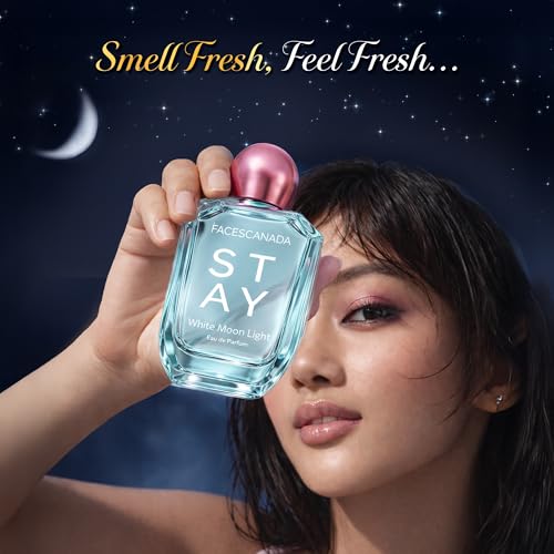 Image of FACES CANADA STAY White Moon Light Eau de Parfum for Women, 50ml | Long-Lasting Fresh Floral Perfume with Litchi, Peach & Jasmine | Elegant Daily Scent | Gifts for Women | Premium Fragrance