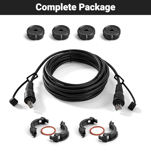 Image of Jerbor 6FT Marine Network Cable Fit for Garmin, Replaces 010-10550-00 | RJ45 Male to Male Waterproof Network Cord Fit for GPSMAP ECHOMAP UHD /Ultra, Fish Finder, GMR, GCV 10 Sonar Module, GMS 10