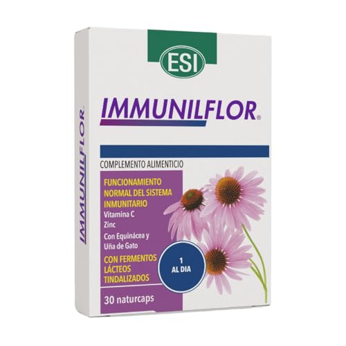 Immunilflor 30 Cáps – Refuerzo para las Defensas con Equinácea, Zinc, Vitamina C y Fermentos Lácticos – Fórmula para el Sistema Inmunitario – Apt para Adultos y Adolescentes (30 unidad (Paquete de 1))