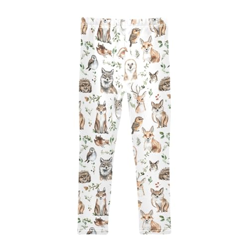 Cute Animals Fox Owl Girls Leggings Athletic Pants Tights Stretch Bottom2