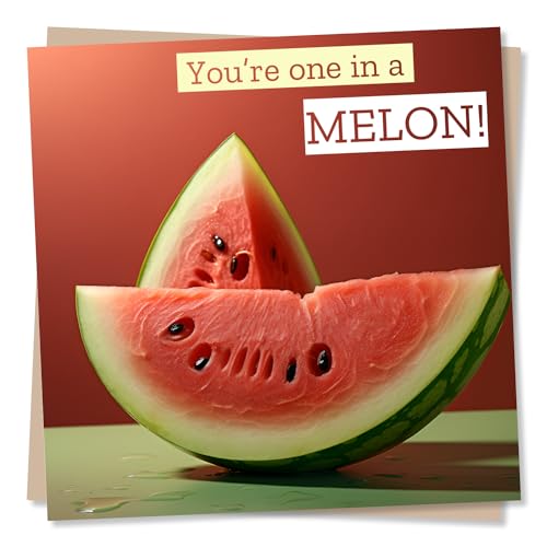Funny Watermelon Birthday Card - You're One In A Melon - Made in UK
