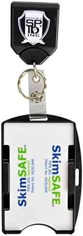 Heavy Duty Black Badge Reel w/Key Ring and Skimsafe 2-Card RFID Blocking Shielded ID Badge Holder by Specialist ID