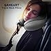 100% Pure Memory Foam Travel Pillow, Breathable & Comfortable Neck Pillow with Removable, Machine Washable Pillowcase, Travel Kit with Airplane Pillow, Storage Bag, Sleep Mask and Earplugs (# Grey)