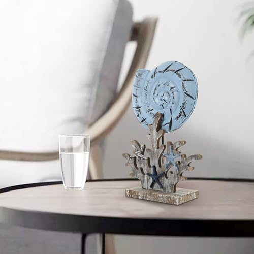 Conque méditerranéenne bois FRCOLOR ornement unique table facile - 6