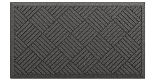 Theodore Magnus Durable All Season Rubber Doormat With Non-Slip Backing - Weather, Stain, And Fade Resistant - Diamond - Charcoal #TOP24