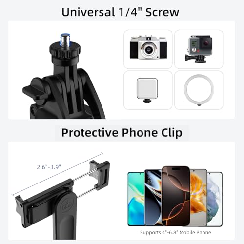 عصا سيلفي طويلة من موبيلايف، حامل ثلاثي القوائم قابل للدوران 360 درجة مع مقبض توازن 62 انش، حامل ثلاثي القوائم قابل للتمديد من الالومنيوم يعمل بالبلوتوث وجهاز تحكم عن بعد 3 في 1 لمدونات الفيديو والسفر