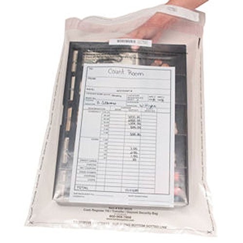 BankSupplies Clear Money Deposit Bags 16W x 20H 500 Pack Tamper Evident Seal Single Use Write-on Panel Consecutive Numbering and Barcode Audit Friendly Deposit Plastic Bags