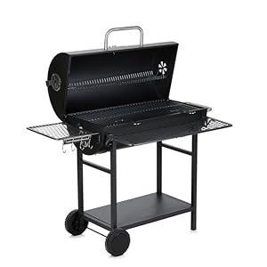 Fire Mountain Bromo Charcoal Barrel BBQ Grill – Large Outdoor Barbecue, 71 x 36 cm Cooking Area, Warming Rack & Built-In Temperature Gauge | Garden Grill for Smoking, Roasting & Searing, Serves 6+
