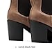 DREAM PAIRS Women's High Chunky Heel Chelsea Ankle Boots Slip On Elastic Fall Heeled Booties Shoes,Size 7,Camel/Pu,FRE