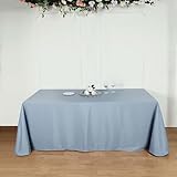Efavormart 10PCS 90x132 Dusty Blue Wholesale Rectangle Polyester Tablecloth Linen Wedding Party Restaurant Tablecloth