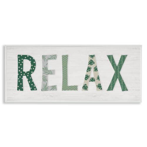 Relax Forest Leaf Pattern, 10 x 24 Inch Framed Giclée Print