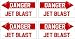 DANGER JET BLAST Aircraft Helicopter USAF 2" (50mm) Vinyl Stickers, Decals x4