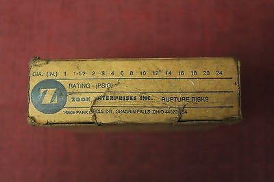 Zook industries 1MX1X15X72 15 psi rupture Disk New