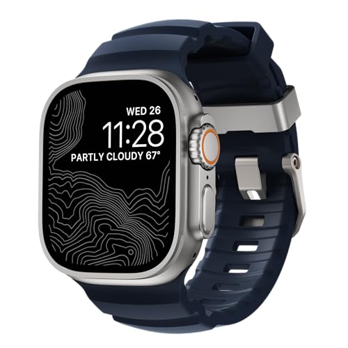 NOMAD Sport Band Rocky Point Atlantic Blue for Apple Watch - 46/49mm Apple Watch Band with Natural Titanium Hardware, Adventurous Rugged Band for Men and Women