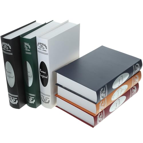 Lot de 6 faux livres décoratifs en papier couché rétro pour l'ornement de bibliothèque