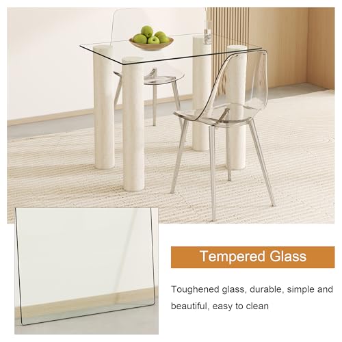 Virelix Rectangle Tempered Glass Table Top, Clear Surface 1/4" Thick Flat Polished Edge for Furniture Protection Patio Dining Coffee End Tables by Virelix - Image 4