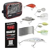 Duckett Fishing Bass Pond Fishing Lure Kit Featuring Spinnerbaits Crankbaits Swimbaits and Jerkbaits Complete Bass Fishing Set with Ducketts D Bag Storage System