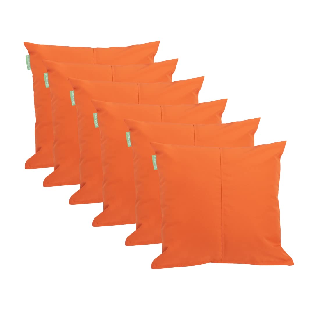Gardenista Orange Large Garden Scatter Cushion | Water Resistant Hollowfibre Filled Outdoor Seating Furniture Pillow | Great For Patio Rattan Chairs | Comfy & Lightweight (6, )