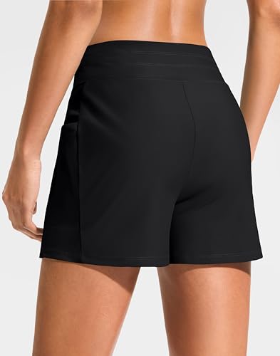 G Gradual Women's 4" High Waisted Swim Board Shorts with Pockets Quick Dry Swimming Swimsuit Bathing Suit Bottoms for Women2