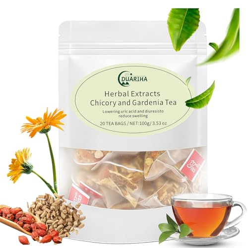 Chicory and Gardenia Tea, Chicory & Gardenia Herbal Tea - Supports Blood Sugar, Digestion, Weight & Sleep, Natural Sugar-Free Blend, Vegan & Caffeine-Free