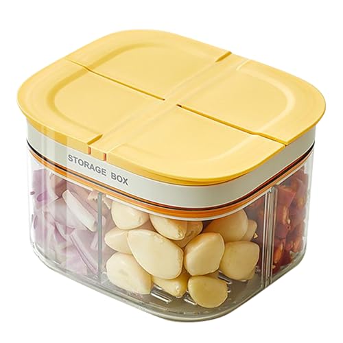 Generico Recipientes para frutas de | Contenedores para alimentos con tapa | Cajonera dividida para verduras con compartimentos para frutas, cebollas, nueces