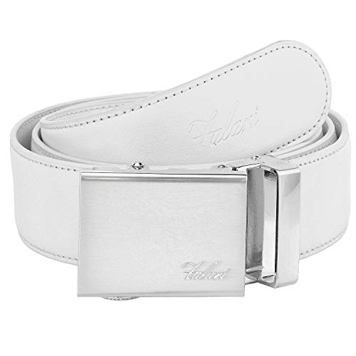 Image of Falari Men Unisex Genuine Leather Ratchet Dress and Casual Belt, Automatic Sliding Buckle, Trim to Fit