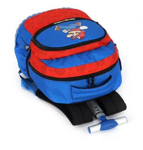 Mochila de Rodinhas Infantil Super Mário Azul MC46933MO - Luxcel
