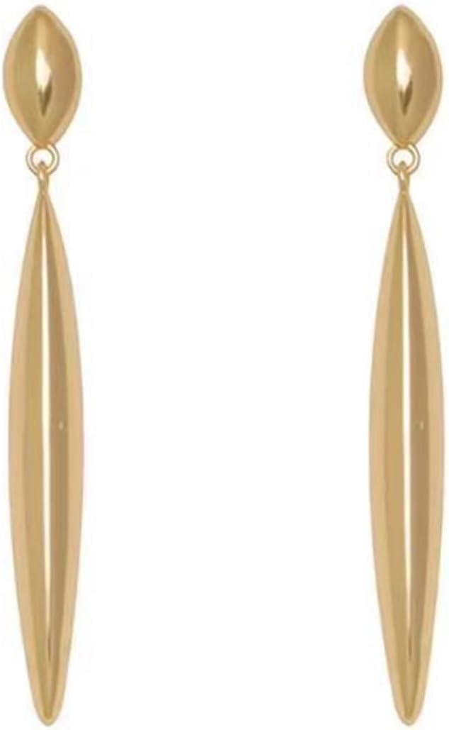 Handmade Bohemian Gold Teardrop Earrings for Women Marquise Shape Drop Earrings Statement Long Dangle Earrings Geometric Long Dangling Earrings Jewelry for Girls Gifts - Image 5