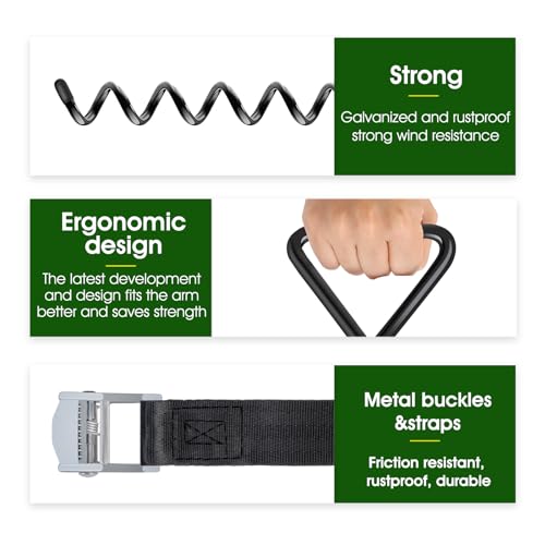 image for Payivsve Trampoline Stakes 4 Pack - Heavy Duty Trampoline Anchors Kit 