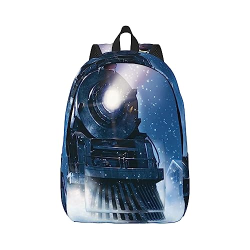 Sac à dos décontracté pour ordinateur portable motif train imprimé léger OUSIKA