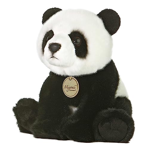 Aurora® Realistic Miyoni® Panda Stuffed Animal - Lifelike Details Make a Cherished Companion - Perfect for Decorating Bedrooms or Classrooms - Black and White 7.5 Inches