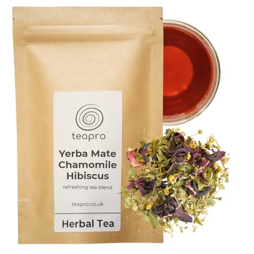 Teapro Yerba Mate Chamomile & Hibiscus Blend 500G | Natural Caffeine Source | Refreshing Yerba Mate Tea Blend