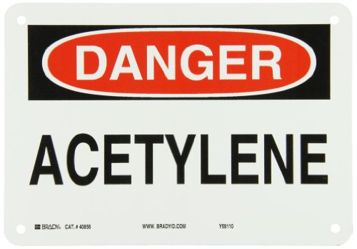Panneau de signalisation acétylène Brady 40856 en aluminium rigide