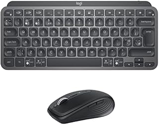 Logitech MX Keys Mini Wireless Illuminated Keyboard and MX Anywhere 3 Mouse Combo for Windows, Bluetooth Keyboard and Performance Wireless, Ergonomic, 4000DPI Sensor Mouse, USB-C, Bluetooth - Graphite