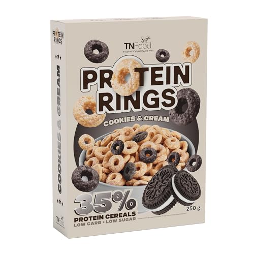 Tsunami Nutrition Protein Rings, Cereali Proteici Vegani, 210g, 35% Proteine, Senza Glutine, Senza Lattosio, Low Carb, 8 Gusti, Alto Contenuto di Fibre (210g, Cookie & Cream)