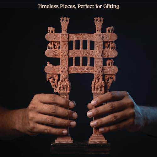 Image of Sanchi Torana Eastern Gateway | Sanchi Stupa | Sanchi Stupa Figurine | Museum-Grade Replica | Spiritual Home Decor | Premium Gifting | Torana | Buddhisms| Zen Office Decor |10 inches