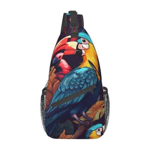 Sac à dos de voyage noir et léger avec bandoulière motif tropical