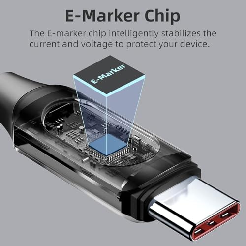 Image of iFAST Digital Display 100W Type-C to Type-C Fast Charging Data Cable | 480Mbps Data Transfer Speed | Compatible With MacBook, iPad, Galaxy, Pixel, Switch (2 Metre, Silicon, Black)
