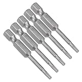 5 puntas de destornillador Torx magnético, 1/4 pulgadas, vástago hexagonal, 2 pulgadas, longitud S2 seguridad inviolable, kit de destornilladores