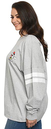 Disney Jersey Womens Mickey Minnie Mouse Long Sleeve (Heather Grey, Large) #TOP7