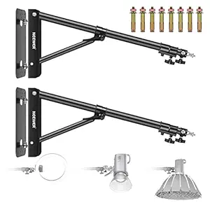 Neewer 2-Pack Triangle Wall Mounting Boom Arm for Photography Studio Video Strobe Lights Monolights Softboxes Umbrellas Reflectors,180 Degree Flexible Rotation,Max Length 51.1 inches/130 cm(Black)