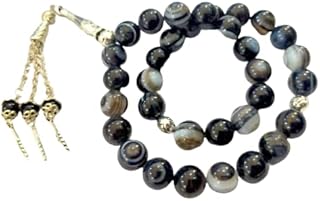Elegant Handmade Natural Solimani Agate 33 Beads Rosary