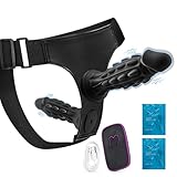 Strapon Umschnalldildo Vibratoren Umschnallpenis - Strap on Umschnall mit 2 Schwarzes Silikon Dildos Verstellbarer Harness Extrem SM Sex Toy Set Erotik Sexspielzeug für Männer Frauen Lesben Pärchen