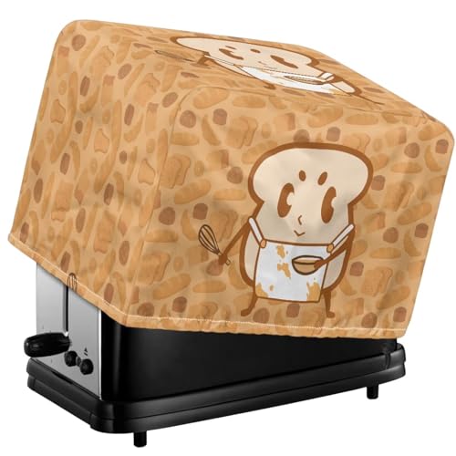 Qehuruxo Bonita cubierta para máquina de pan tostado, cubierta para tostadora, 4 rebanadas, cubierta antipolvo lavable, cubierta para electrodomésticos de cocina, cubierta de tostadora de ranura