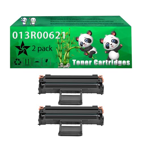 Replacement 013R00621 Toner Cartridges Compatible for Xerox Phaser PE220 PE220 Printers, Up to 4000 Pages, Vivid Colors, Contains Chip (2-Pack Black)