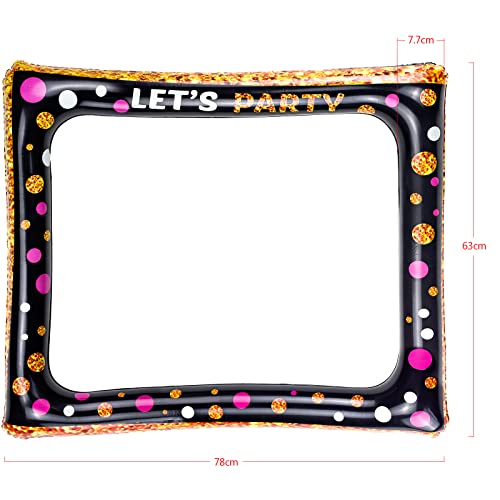 Nerissa Inflatable Photo Booth frame Selfie Frame - Black Gold, PVC, Decorative Cutout for Wedding, Birthday Party Decorations Supplies