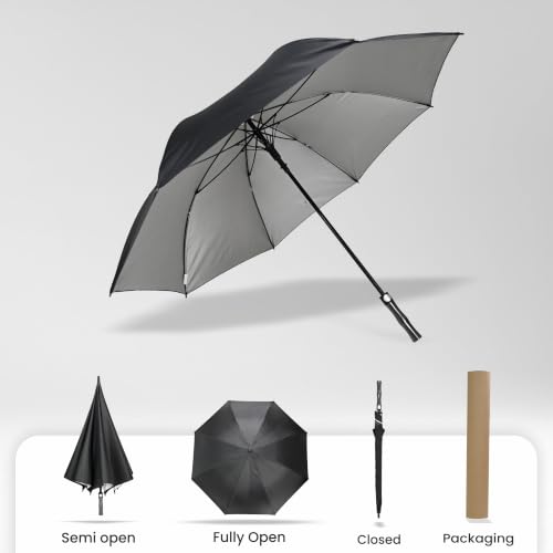 Image of Fendo 29-Inch Golf Umbrella for Men & Women | Windproof & Waterproof Straight Umbrellas | Auto Open Large Canopy Umbrella for Travel & Outdoor Use | Shehensha