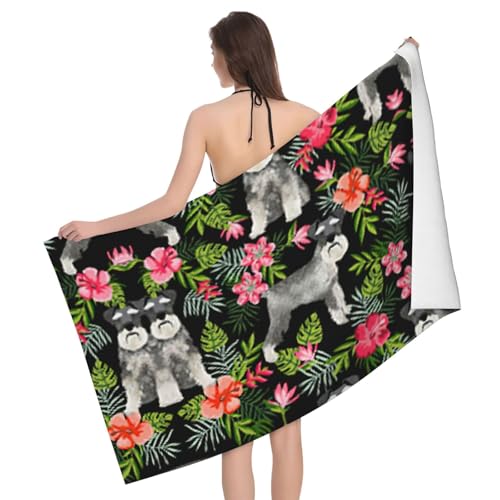 Serviette de bain microfibre schnauzer durable et très absorbante