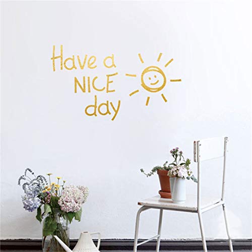 Creative English Alphabet Wall Stickers, Have a Nice Day & Sun Pattern, Removable Wall Decals Art Decor Stickers - Image 3